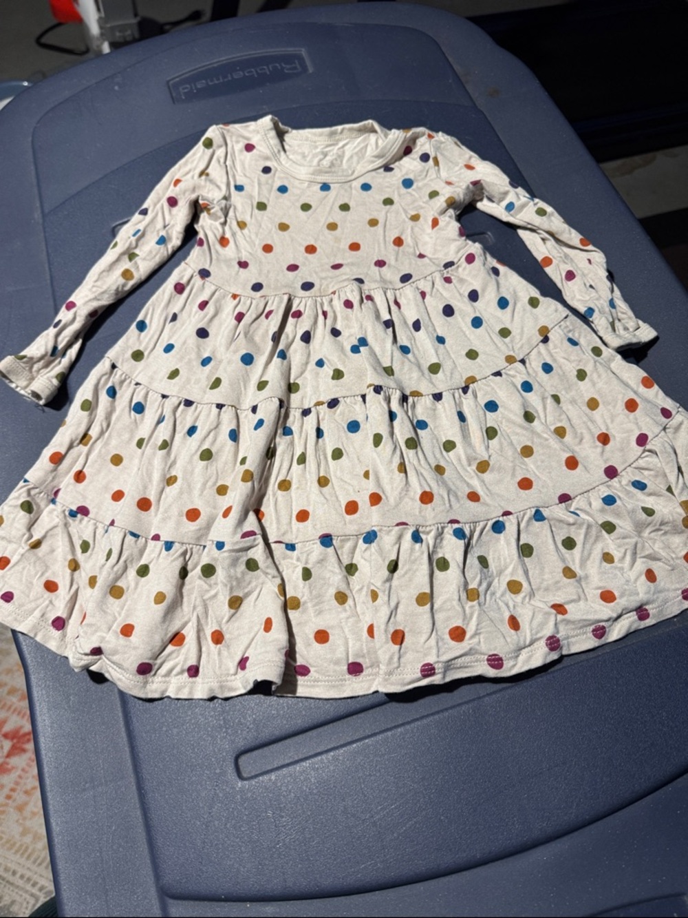 Kyte BABY oat polka dot tiered dress
